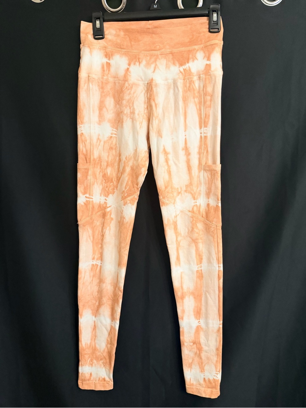 Hard Tail Peach & White Tie-Dye Leggings Size M New With Tags